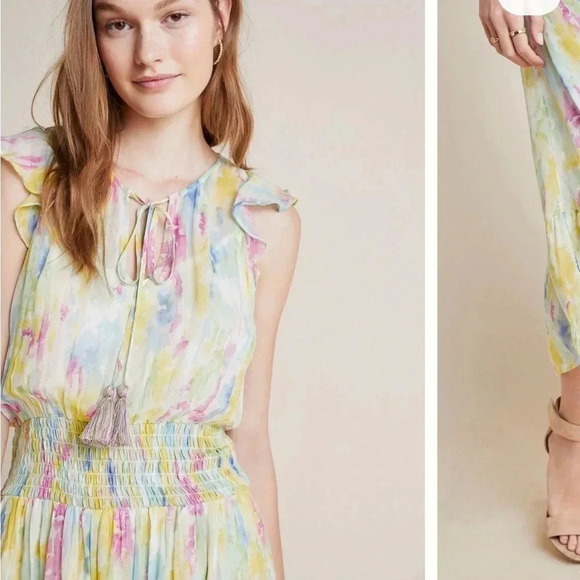 Anthropologie watercolor maxi dress - Picture 3 of 12